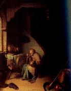 Gerrit Dou An Interior,with an old Woman eating Porridge (mk33) Spain oil painting artist